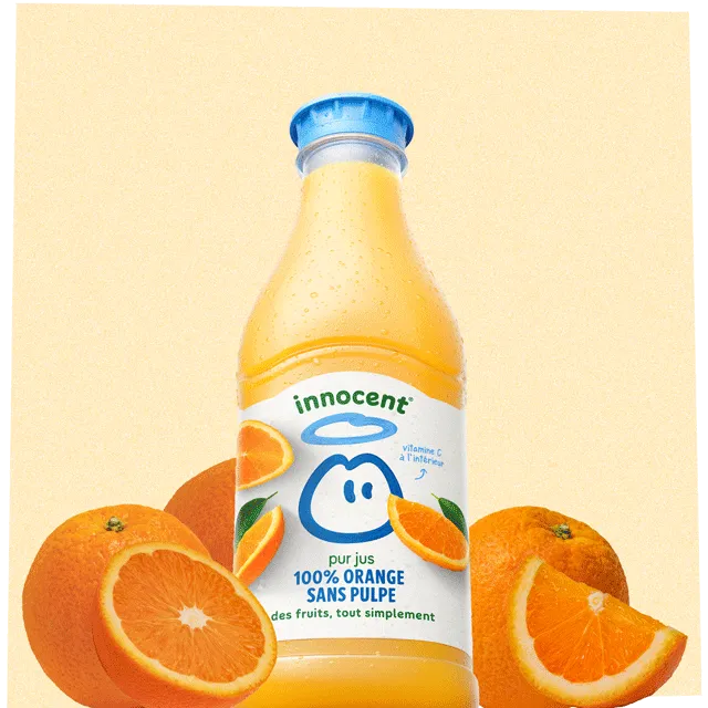 100% orange sans pulpe jus